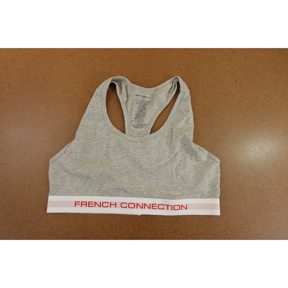 French Connection Womens Small Heather Gray Racerback Pullover Sports Bra New